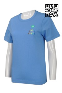 T654 訂造印花女裝T恤  製作時尚修身T恤  交流團 T恤 個人設計T恤 T恤專營     藍色    顯 瘦 t shirt